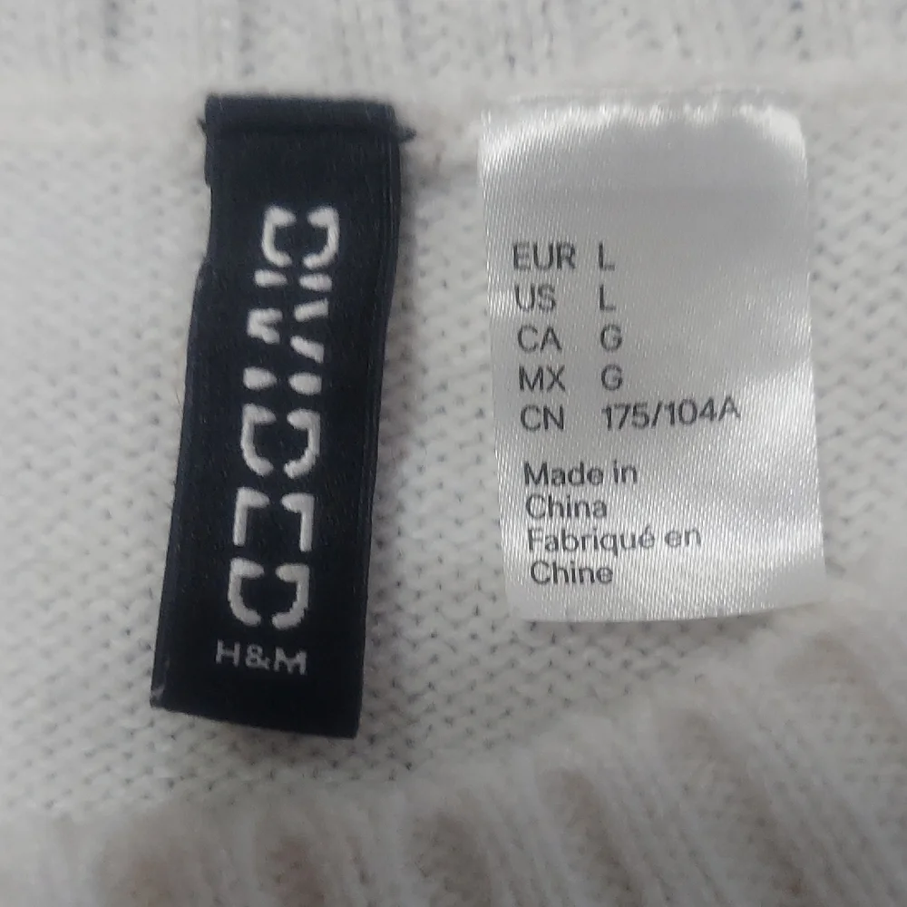 Divided H&M Cream Cable Knit Cropped Sweater Vest Sleeveless Pullover Size Large